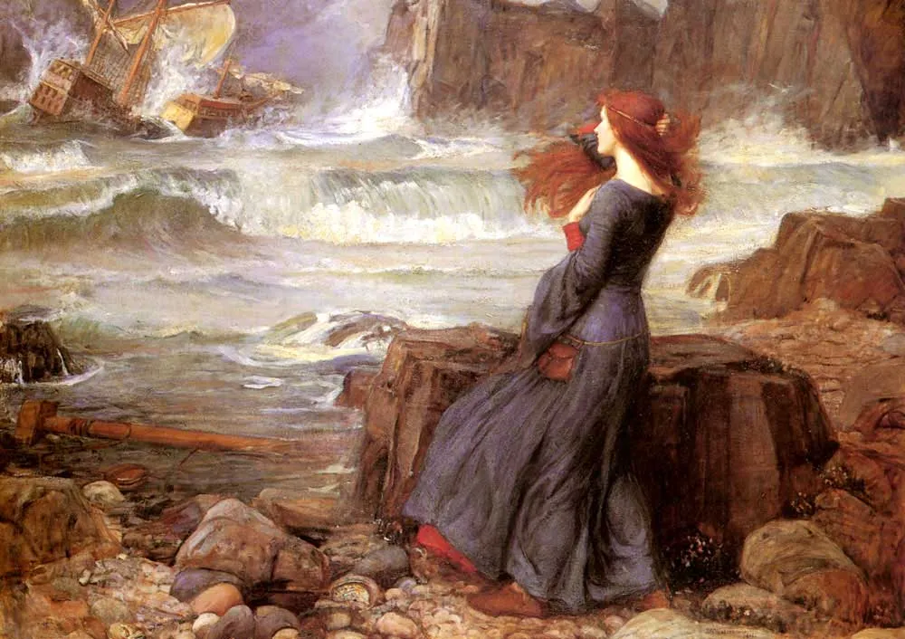 Miranda painted by John William Waterhouse, 1916