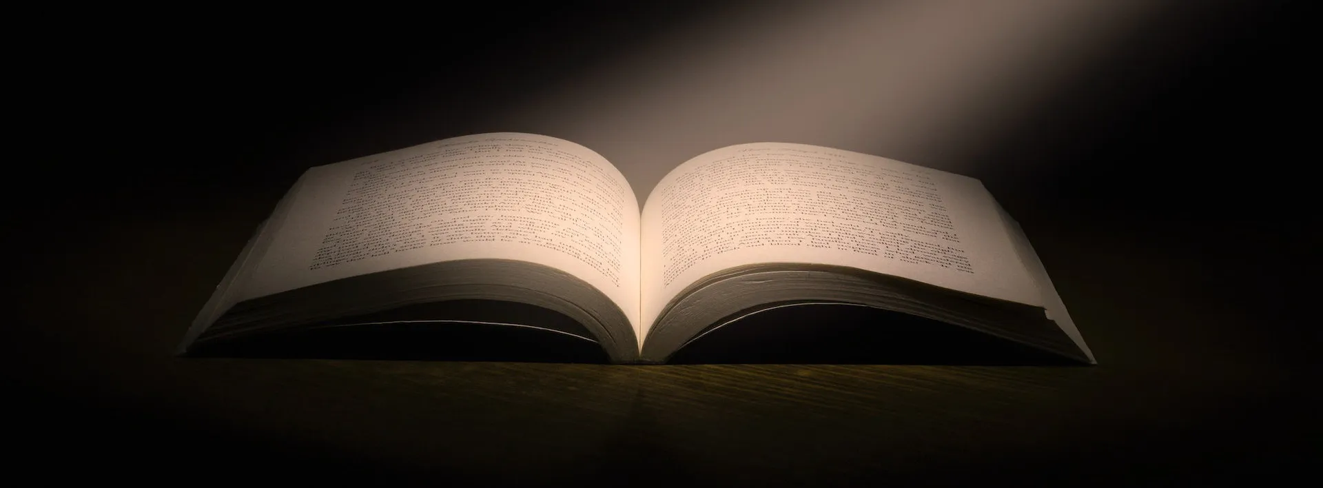 A book sitting in a beam of light