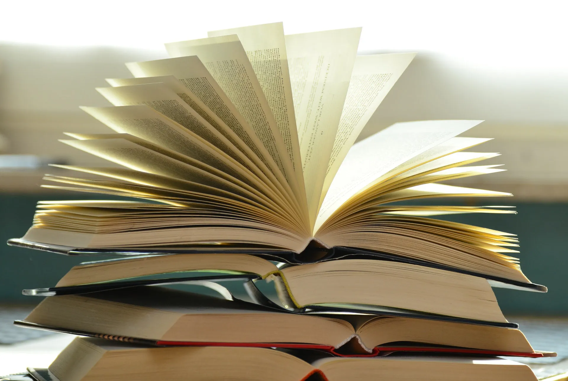 A stack of books to memorize