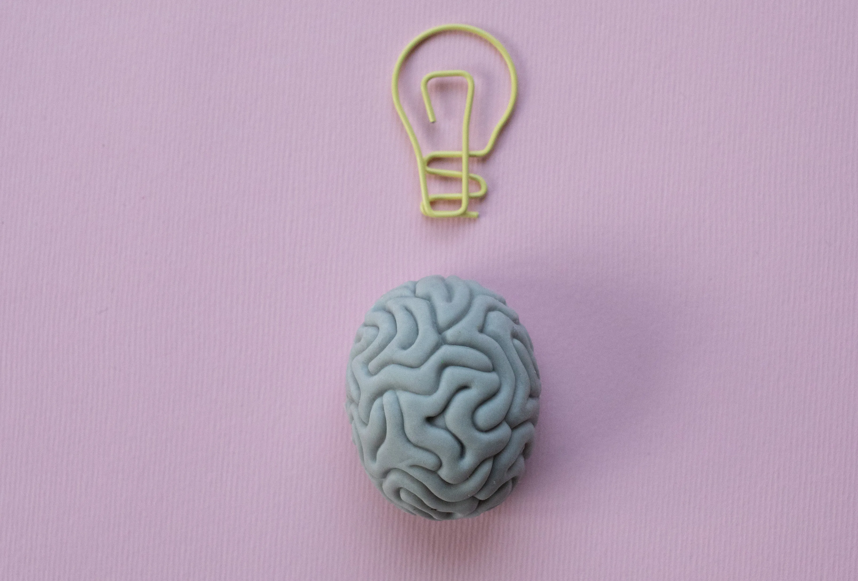 Brain with light bulb