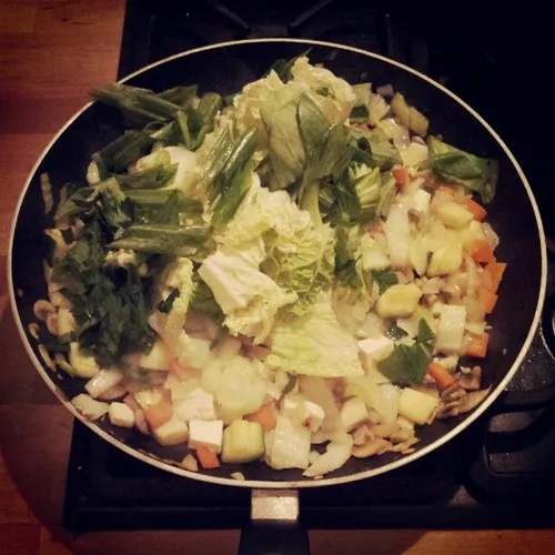 Adding scallions