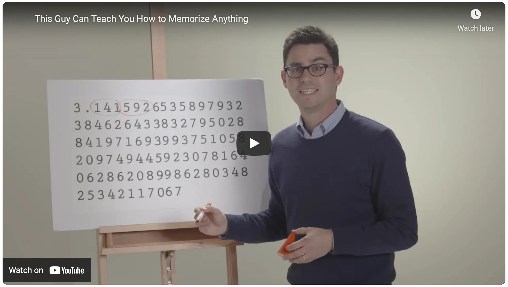 Joshua Foer memorizes pi
