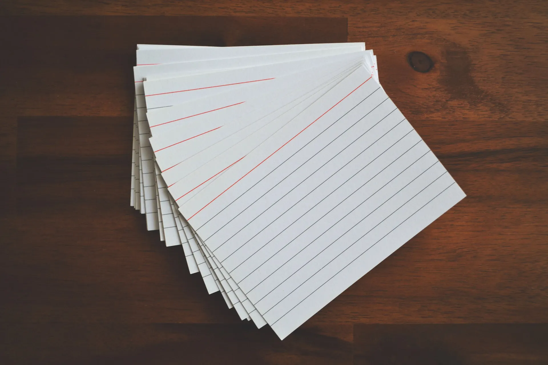 Paper flash cards on index cards