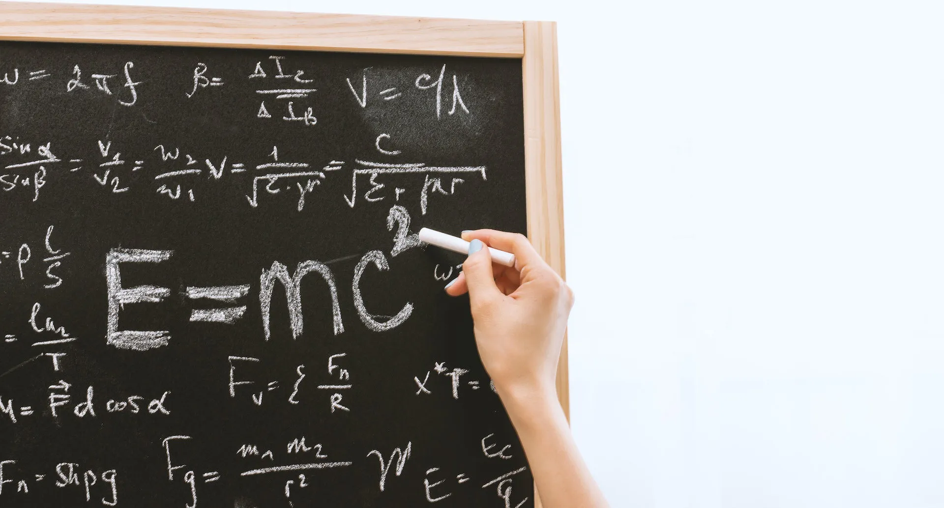 Writing on a blackboard