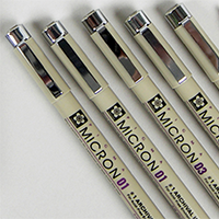 The 0.05mm Micron pen is great for fine details in your notes and drawings. Micron 005
